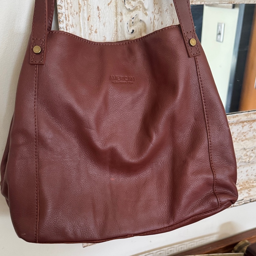 American Leather Liberty Shopper Tan Shoulder Bag - Picture 16 of 16